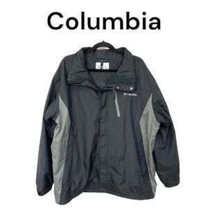 Columbia Black & Gray Waterproof Full-Zip Jacket w/ Hood Size XL